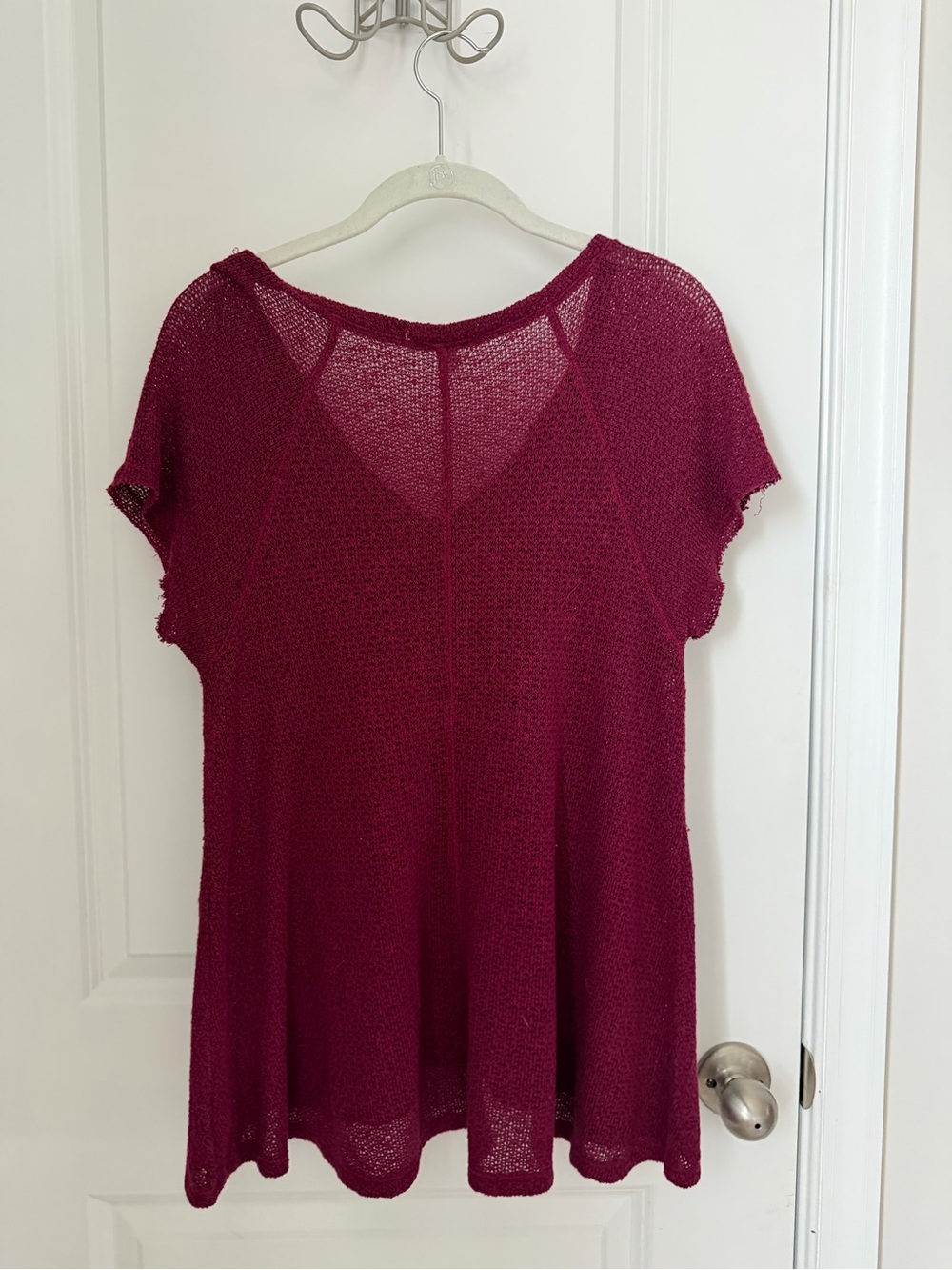 American Eagle Outfitters Short-Sleeve Knit Tunic in Berry